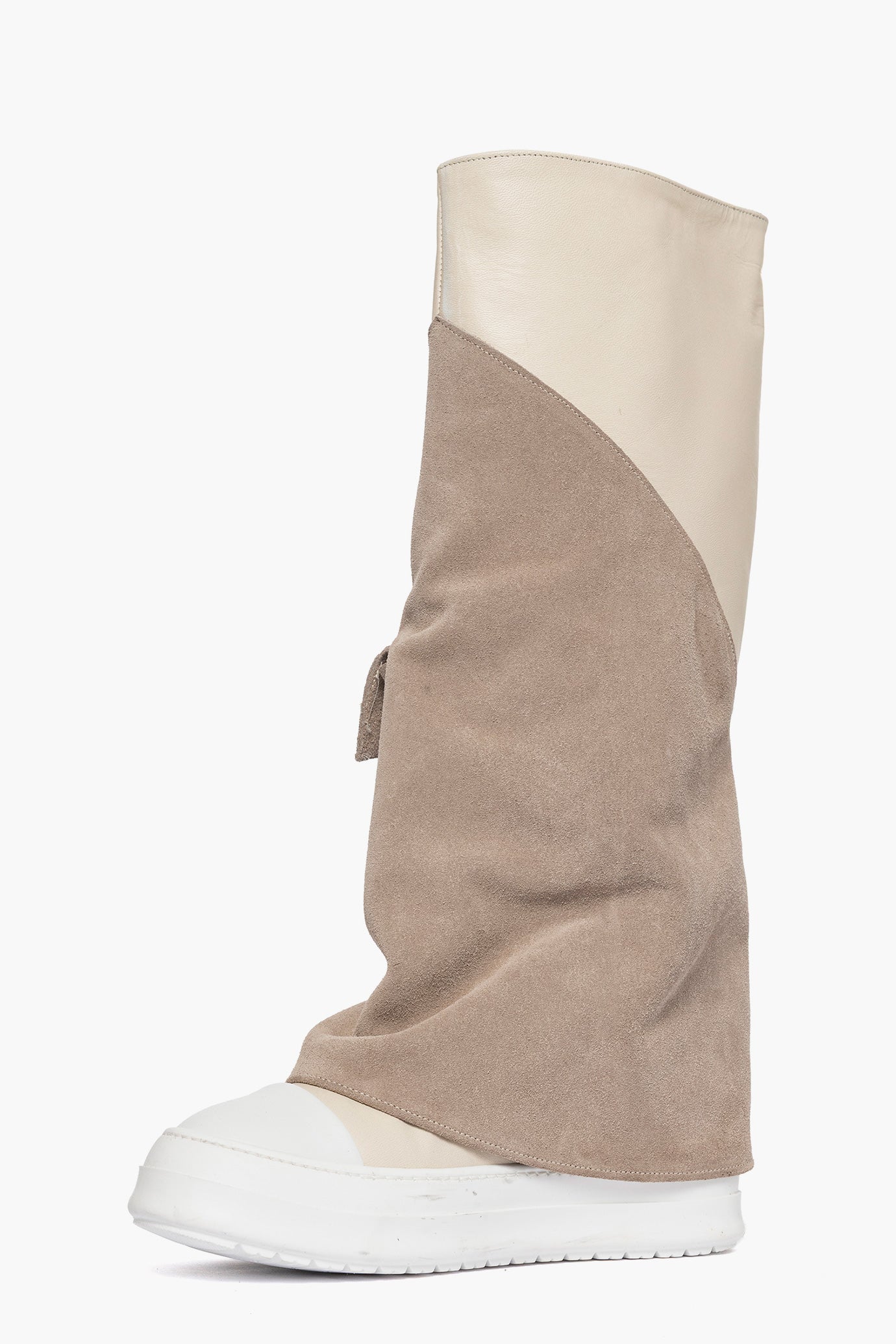 Sneakers alta stivale taupè e beige Tore Mav