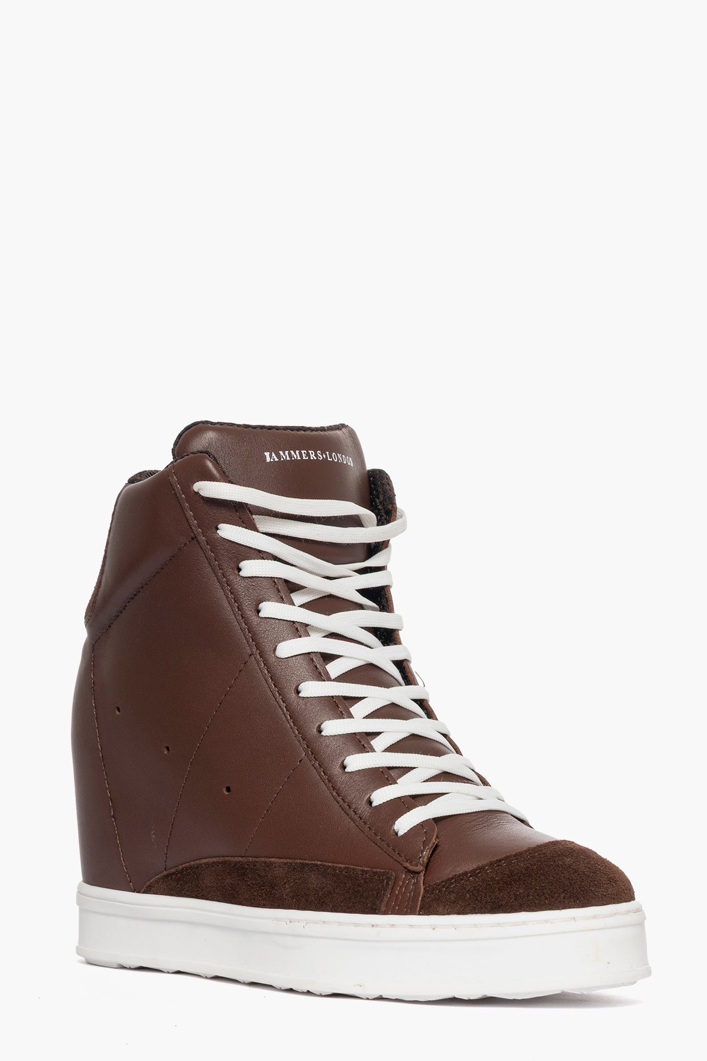 Sneakers con rialzo pelle e camoscio testa di moro Uppside 2