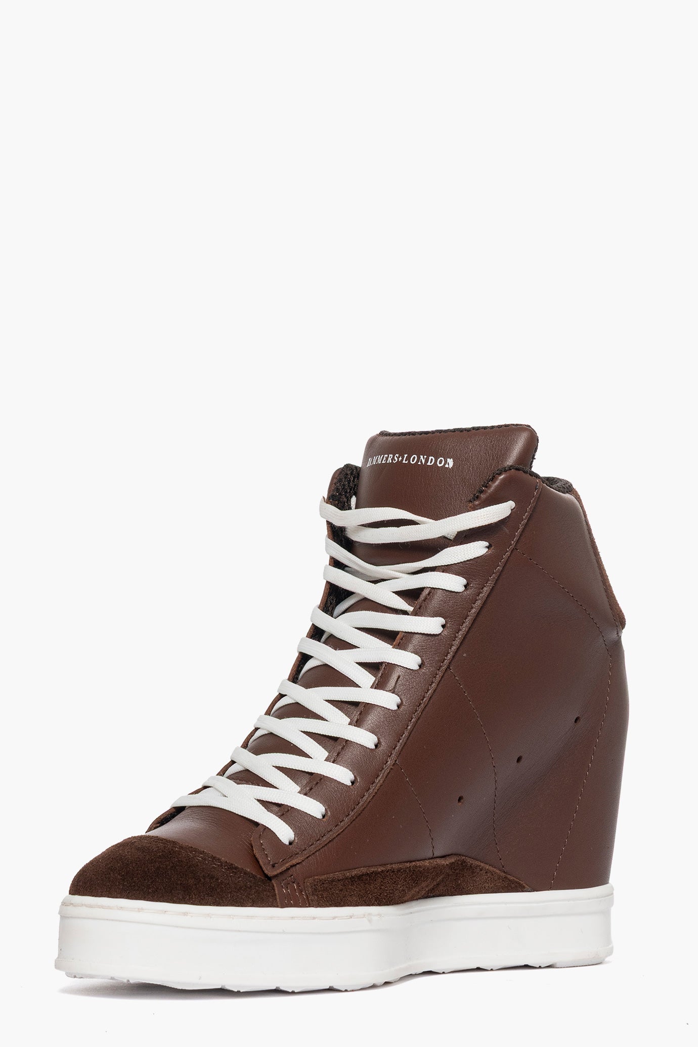 Sneakers con rialzo pelle e camoscio testa di moro Uppside 2