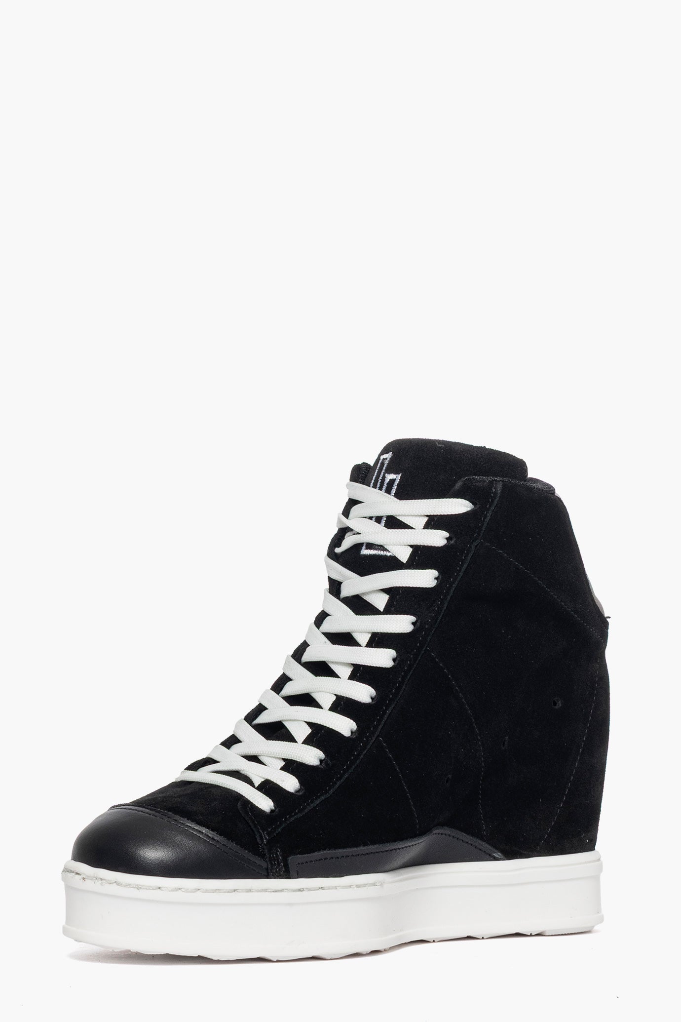 Sneakers con rialzo camoscio nero e pelle nero Uppside 2