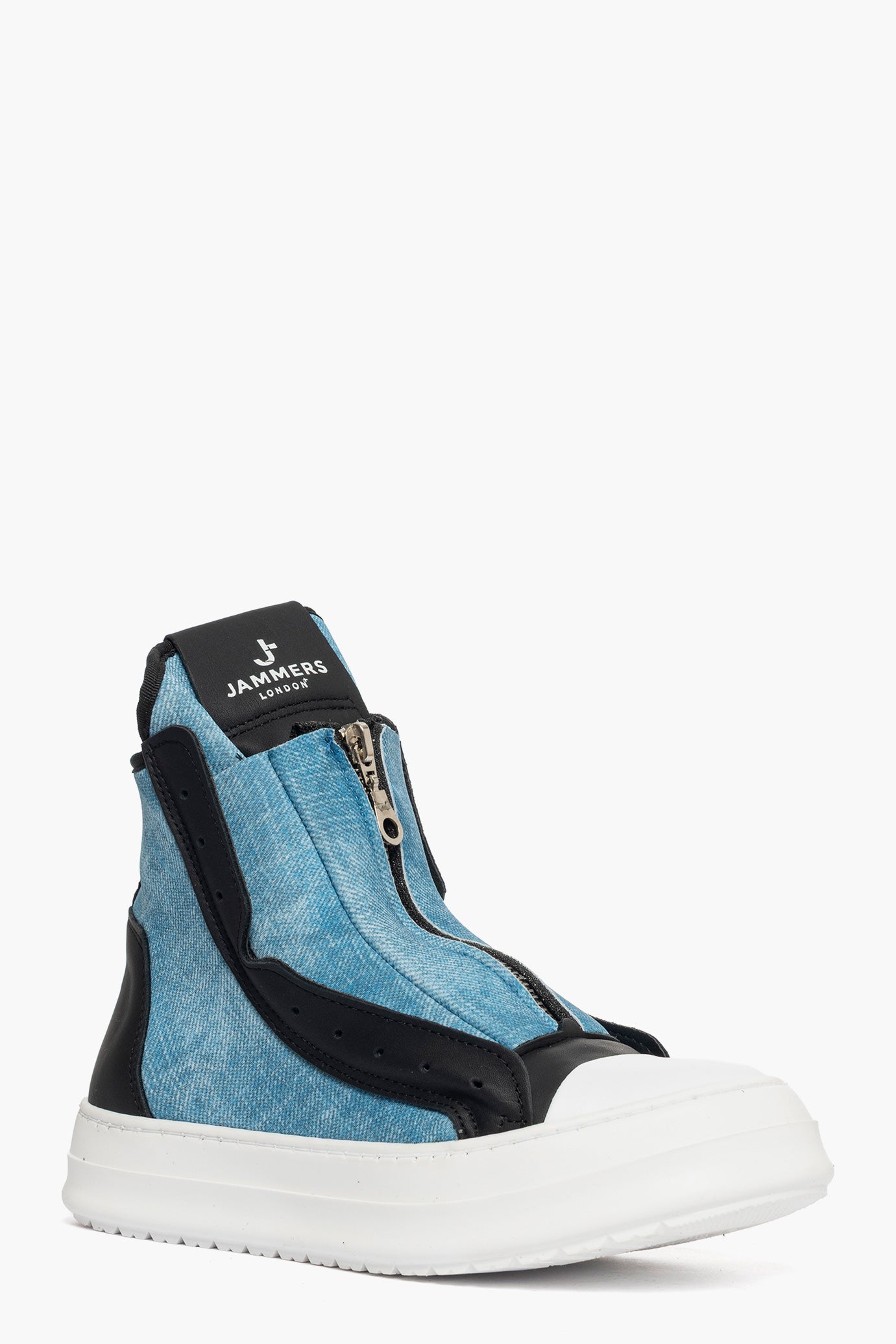 Sneakers Tore Total scuba stampa denim chiaro doppia zip