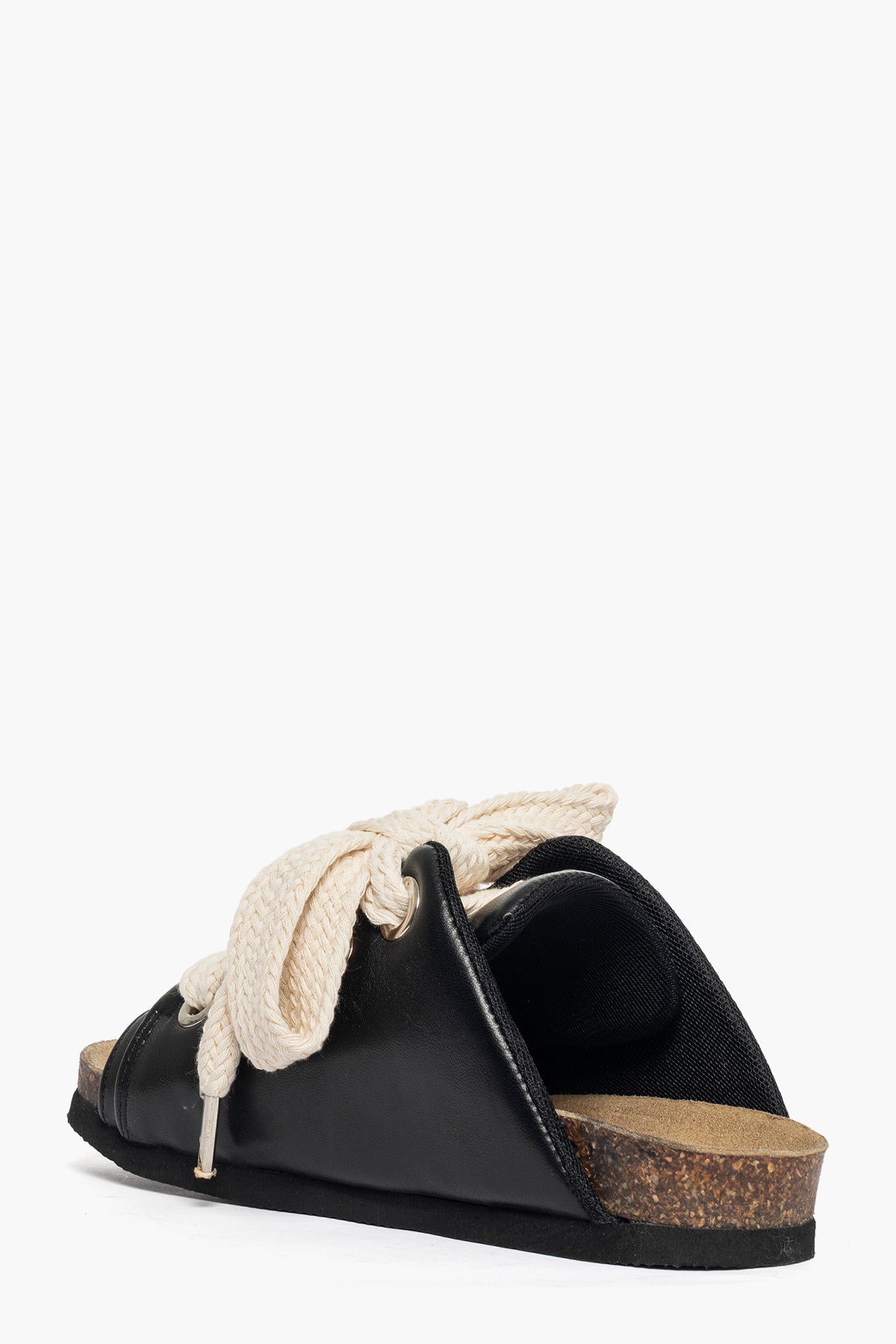 Ciabatta pelle nero con lacci Jammers London 100 Over