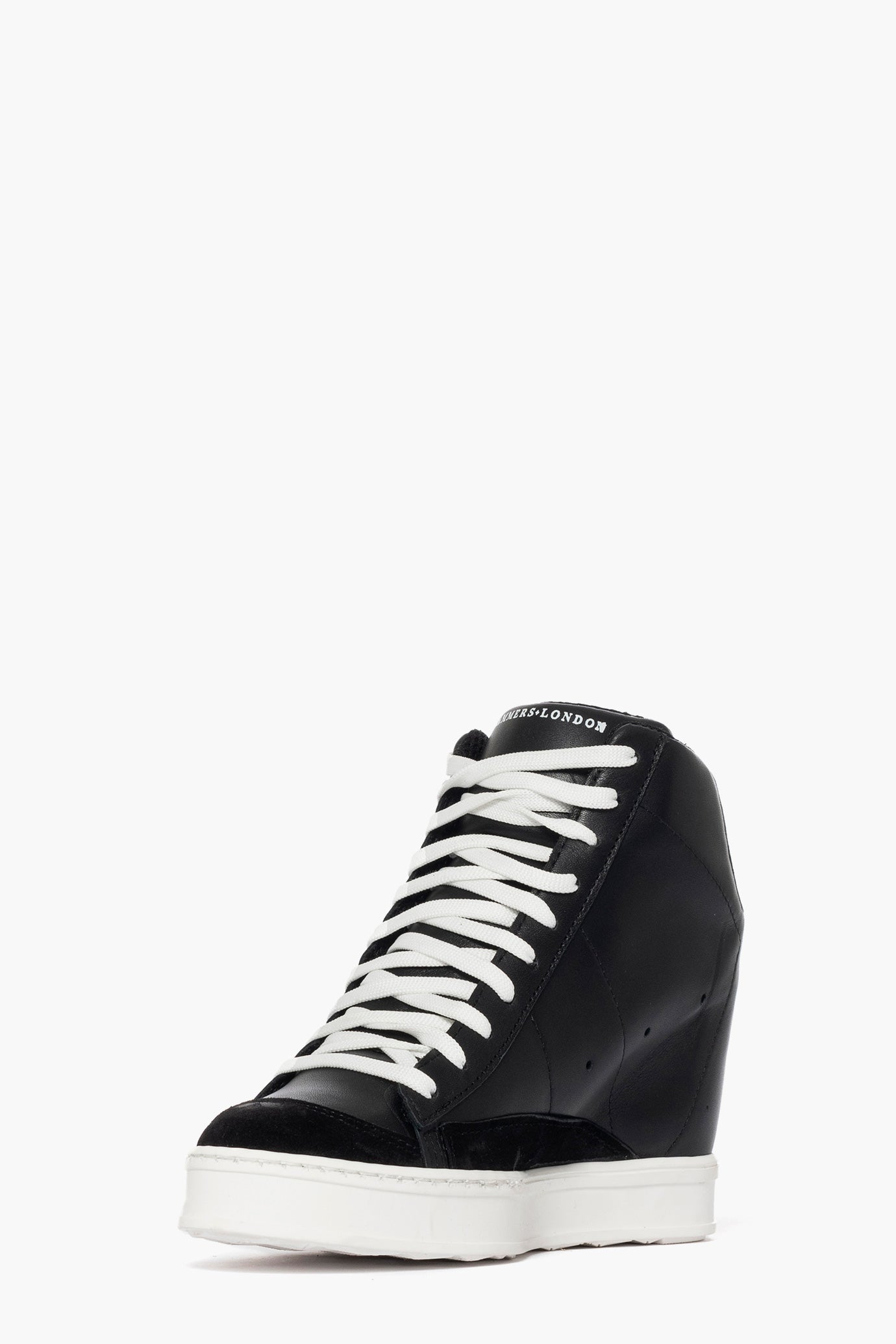 Sneakers con rialzo pelle nero e camoscio nero Uppside 2