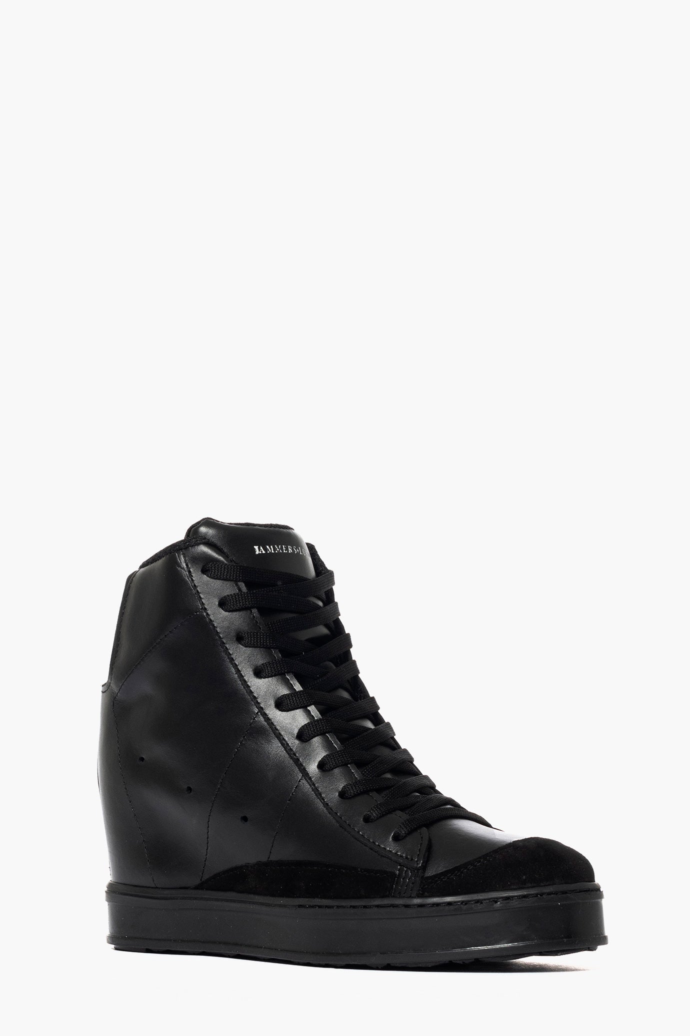 Sneakers con rialzo pelle e camoscio nero total Uppside 2