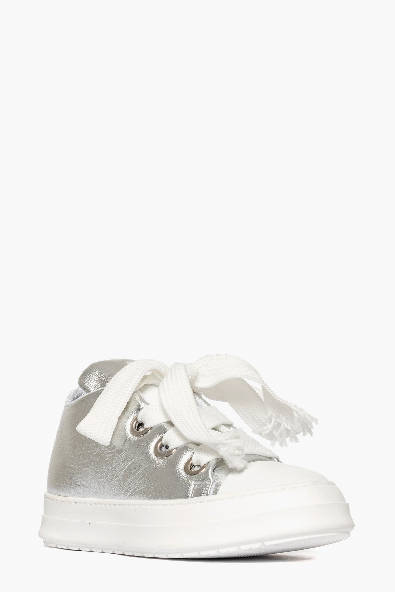 Sneakers pelle argento laccio doppio Tore rick