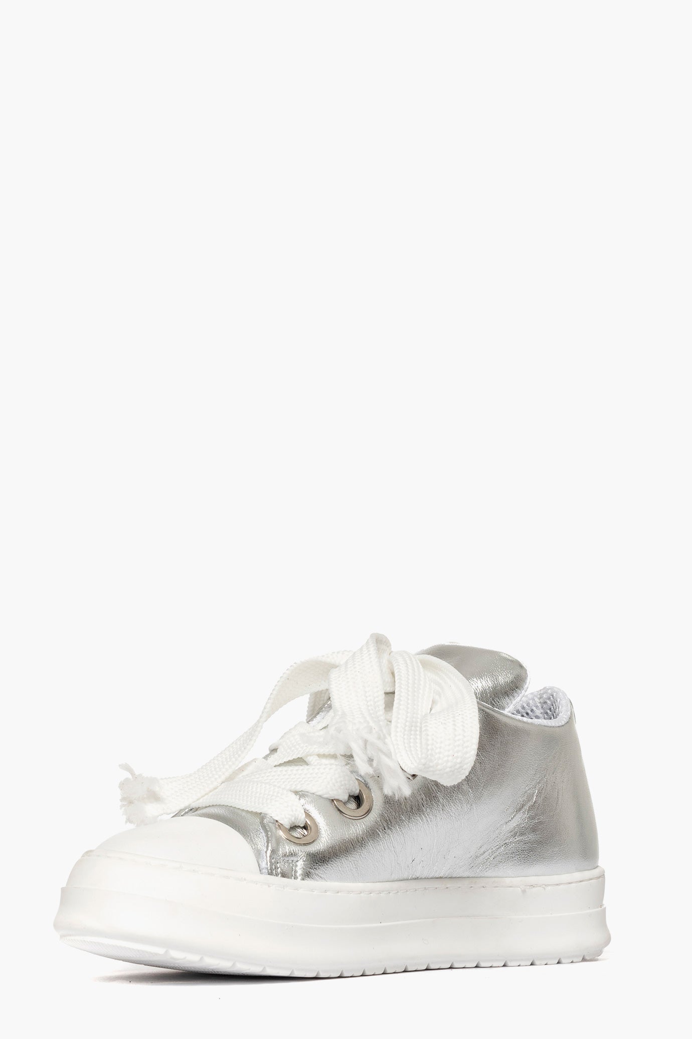 Sneakers pelle argento laccio doppio Tore rick