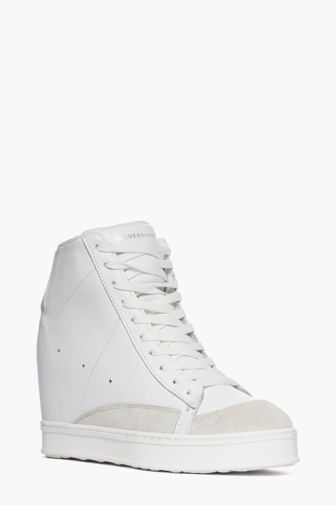 Sneakers con rialzo pelle bianco e camoscio ghiaccio Uppside 2