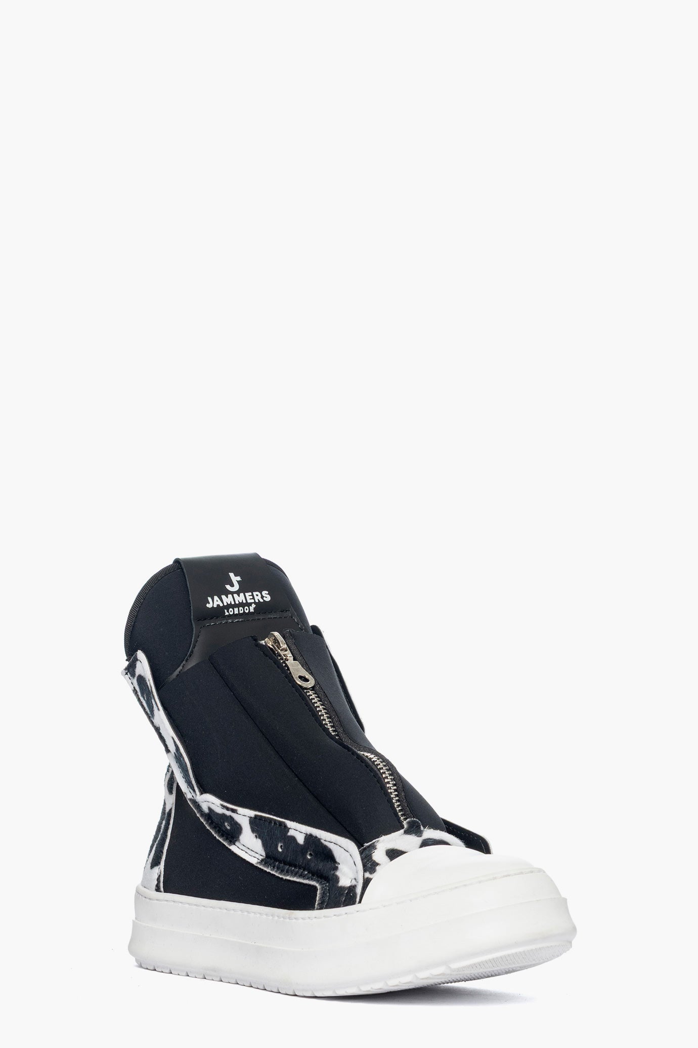 Sneakers scuba nero e riporto cavallino bianco nero Tore Total G.