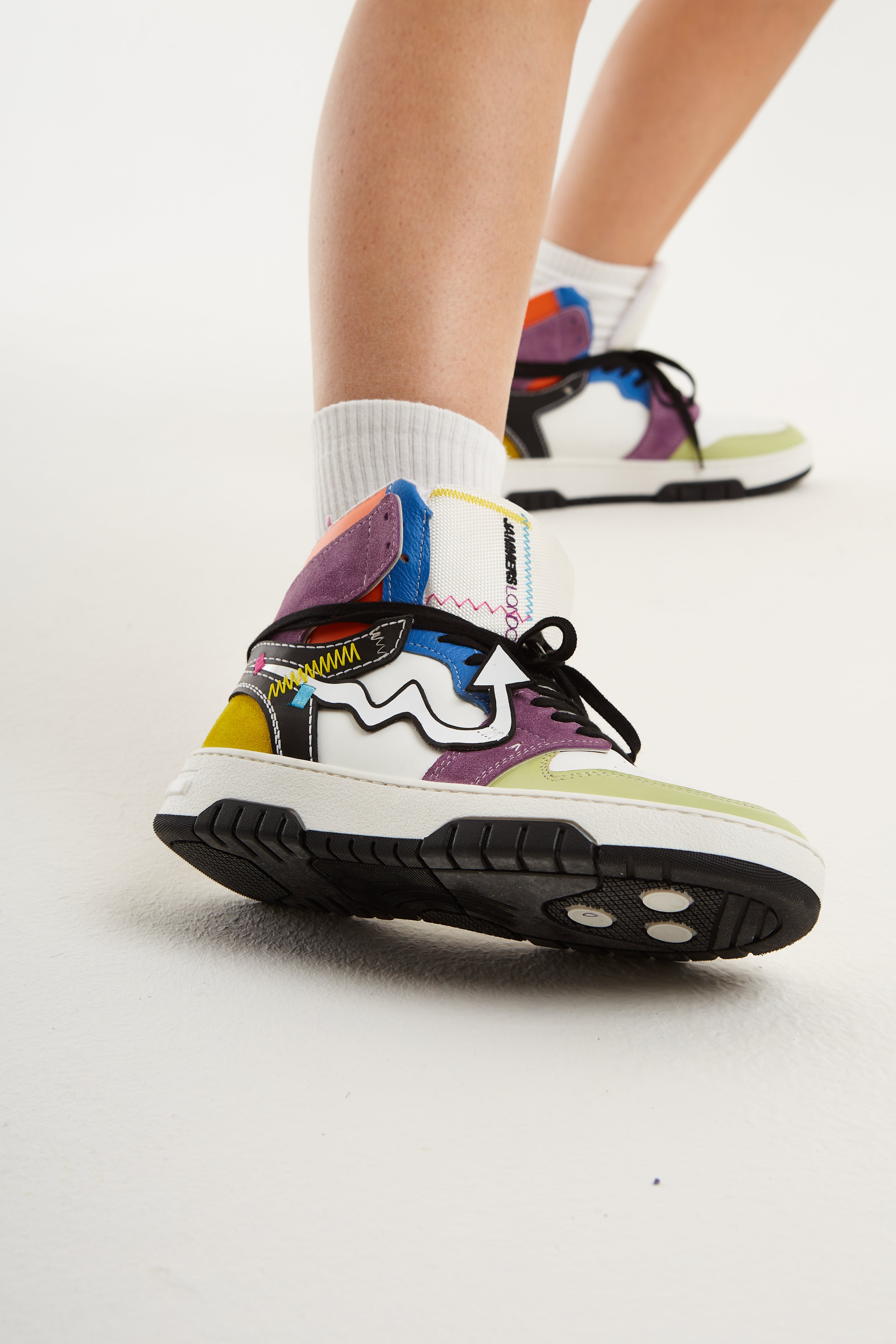 Sneakers pelle bianco e multicolore NoStop