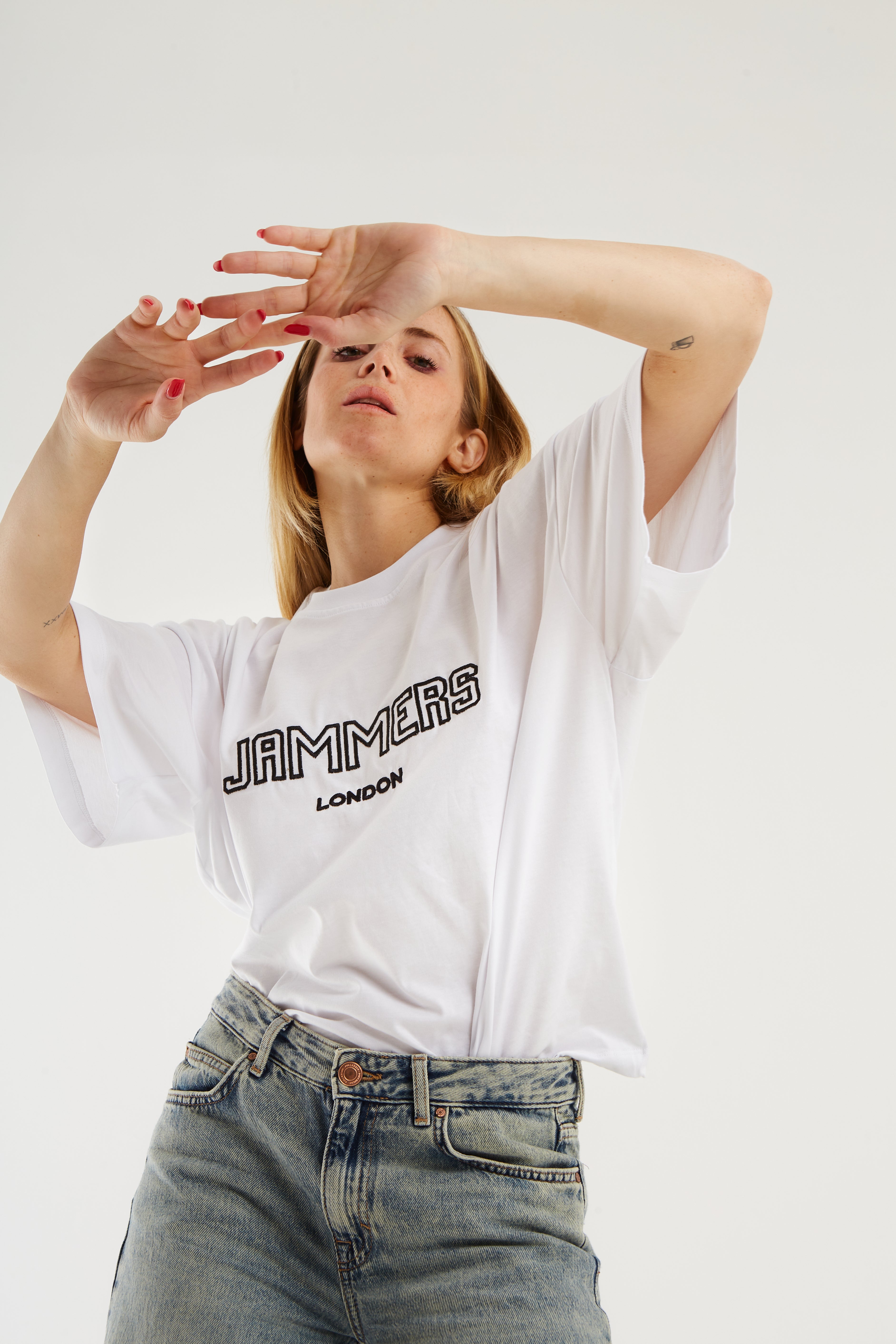 T-shirt cotone bianco nero Basic JL