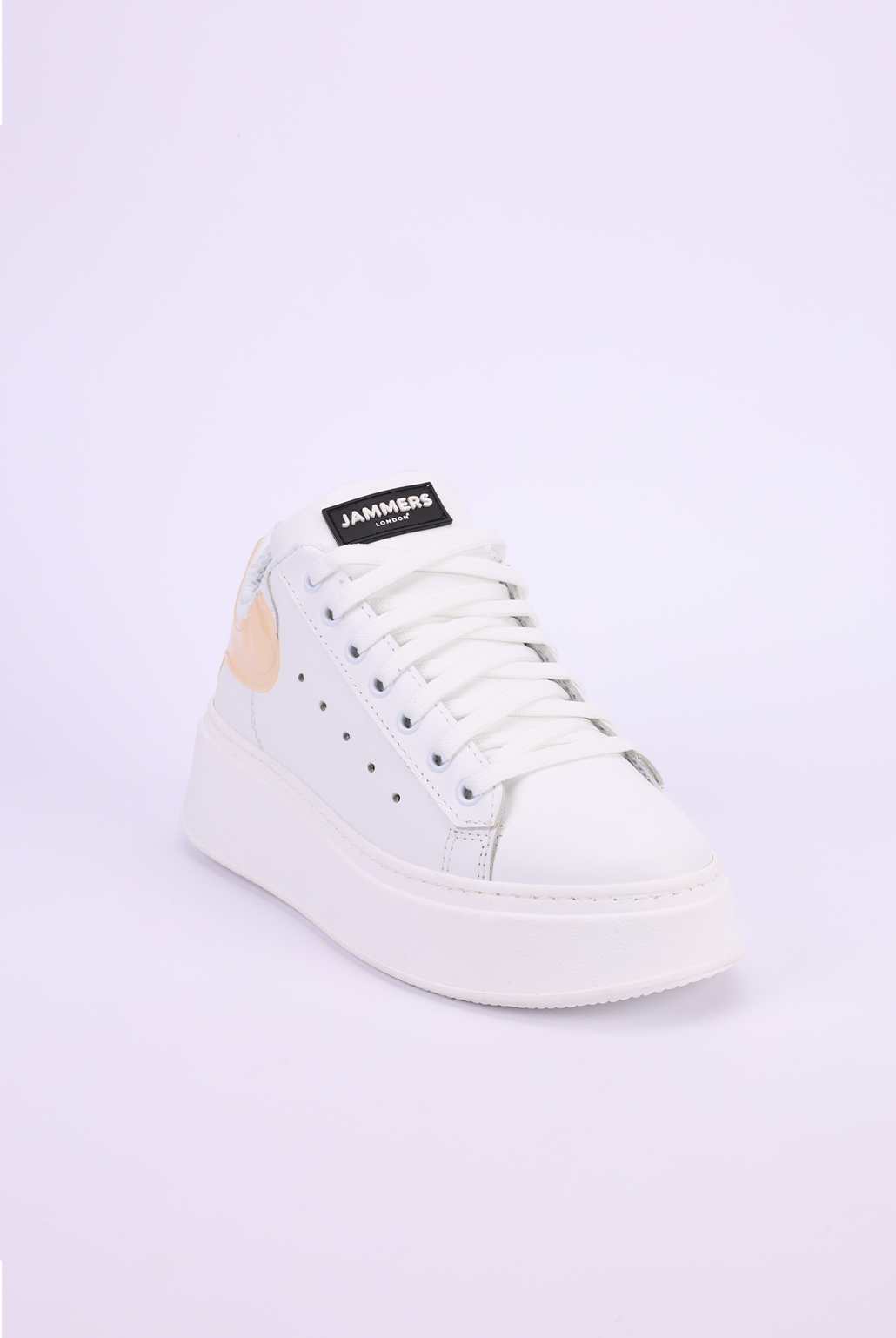 Sneakers pelle bianco e pesca Santiago