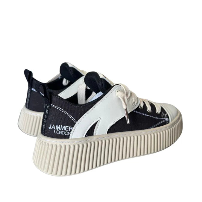 Sneakers Ibiza 1 Sport bicolore canvas nero e pelle bianco