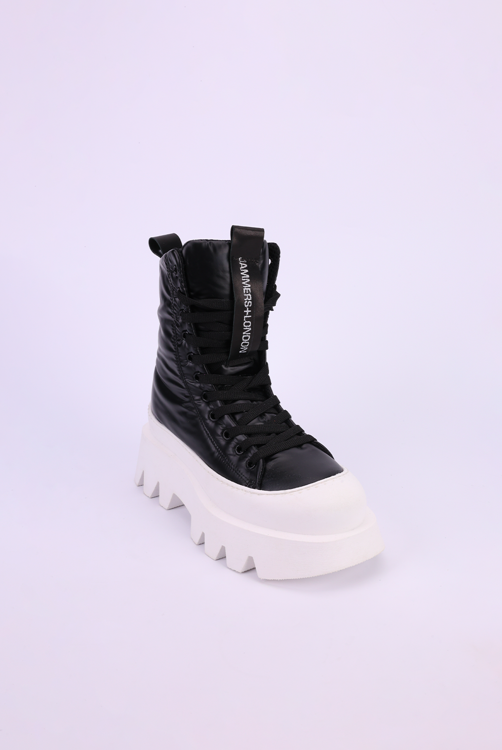 Sneakers tecno nero con lacci Megan 2