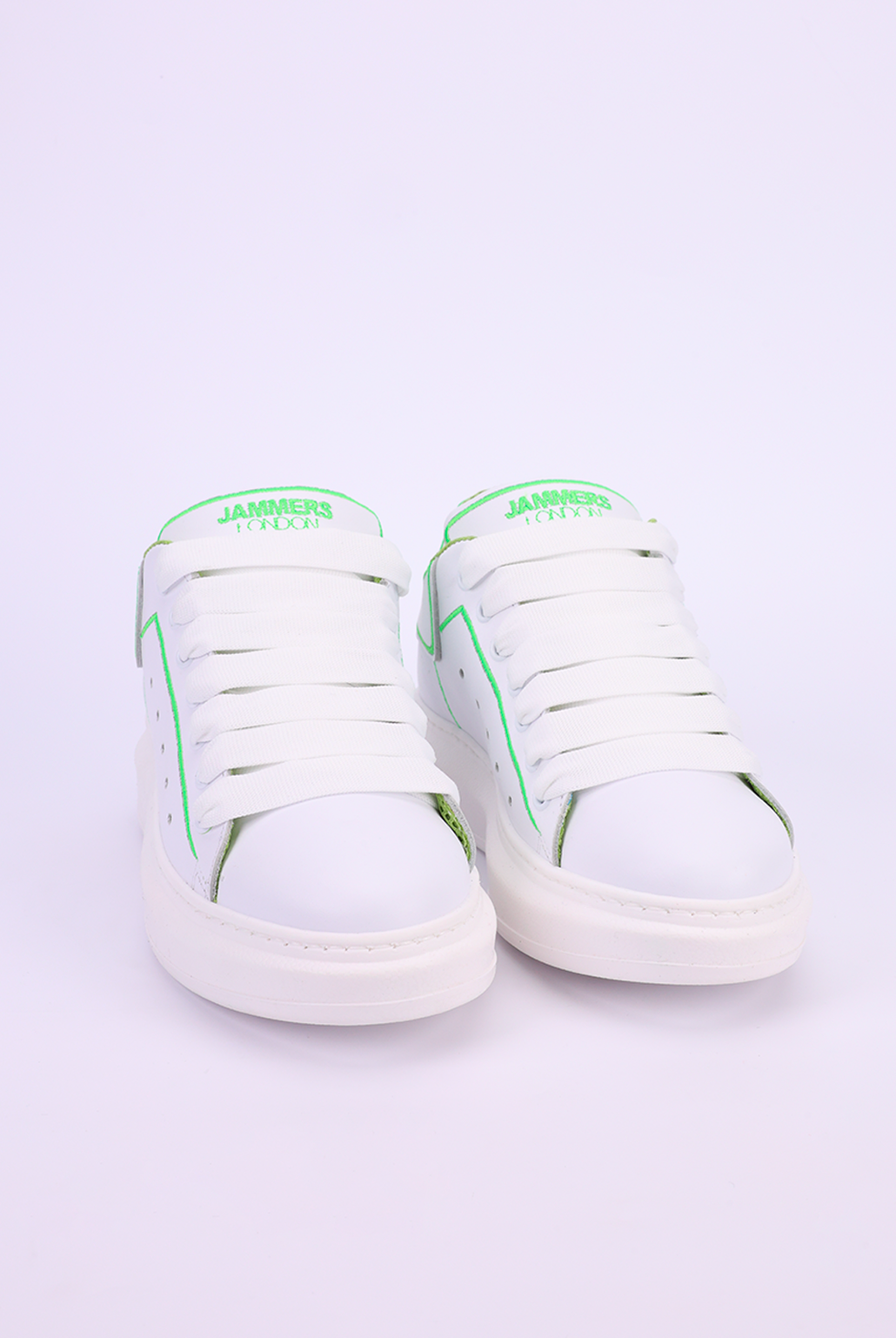 Sneakers pelle bianco riporto verde Lexa Heart