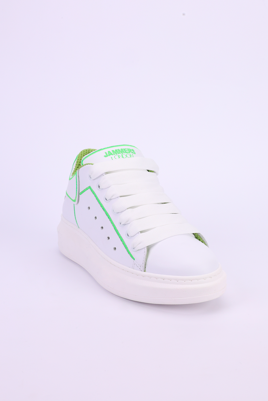 Sneakers pelle bianco riporto verde Lexa Heart
