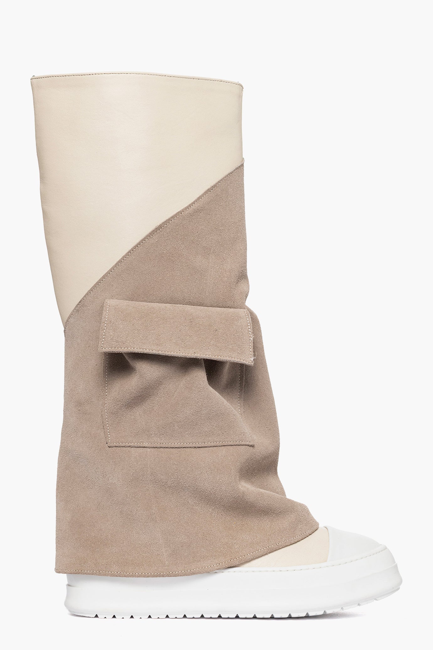 Sneakers alta stivale taupè e beige Tore Mav