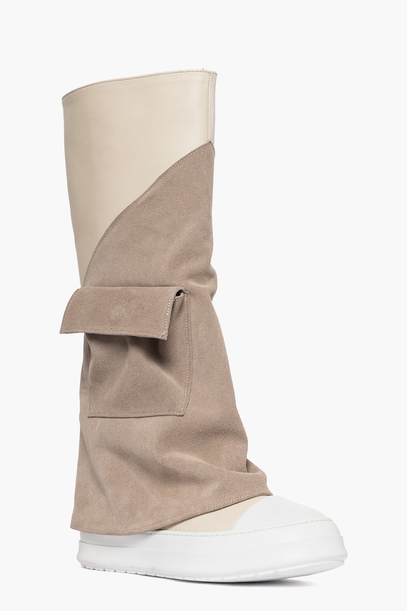 Sneakers alta stivale taupè e beige Tore Mav