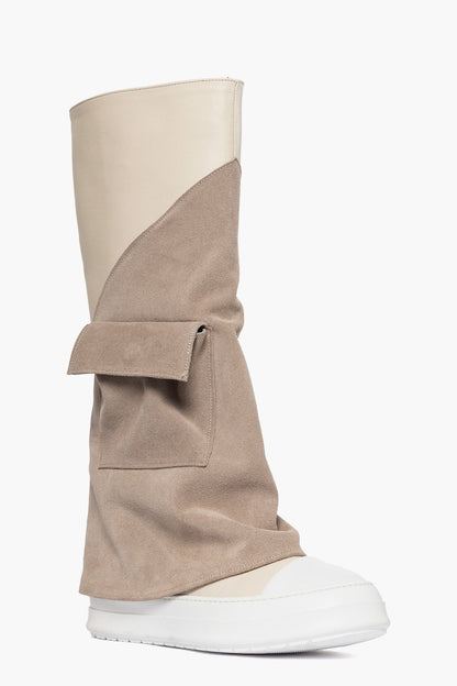 Sneakers alta stivale taupè e beige Tore Mav