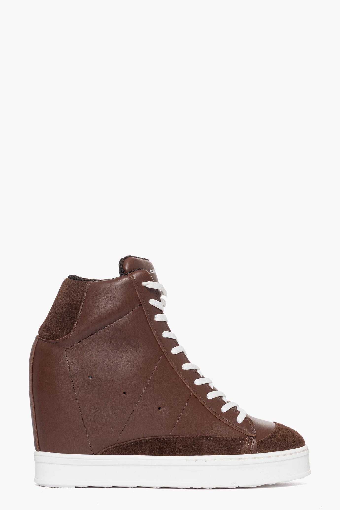 Sneakers con rialzo pelle e camoscio testa di moro Uppside 2