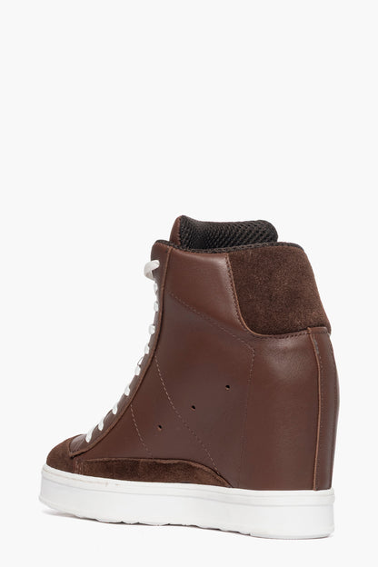 Sneakers con rialzo pelle e camoscio testa di moro Uppside 2