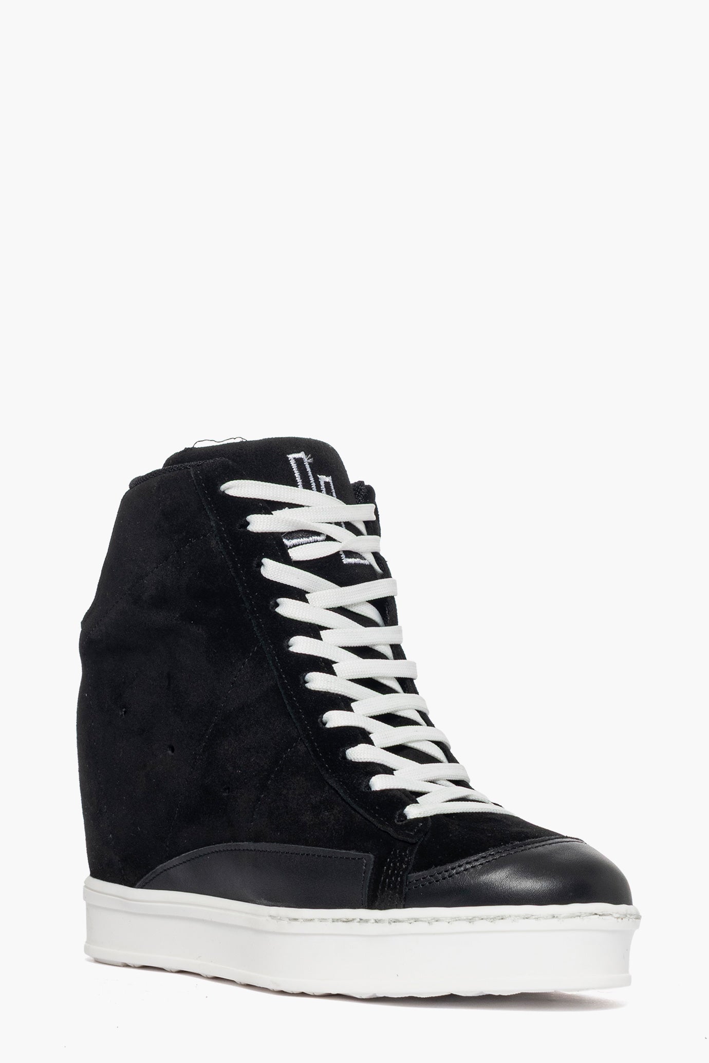 Sneakers con rialzo camoscio nero e pelle nero Uppside 2