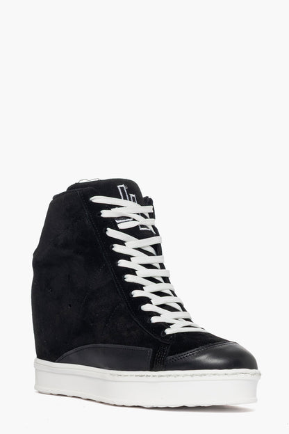 Sneakers con rialzo camoscio nero e pelle nero Uppside 2