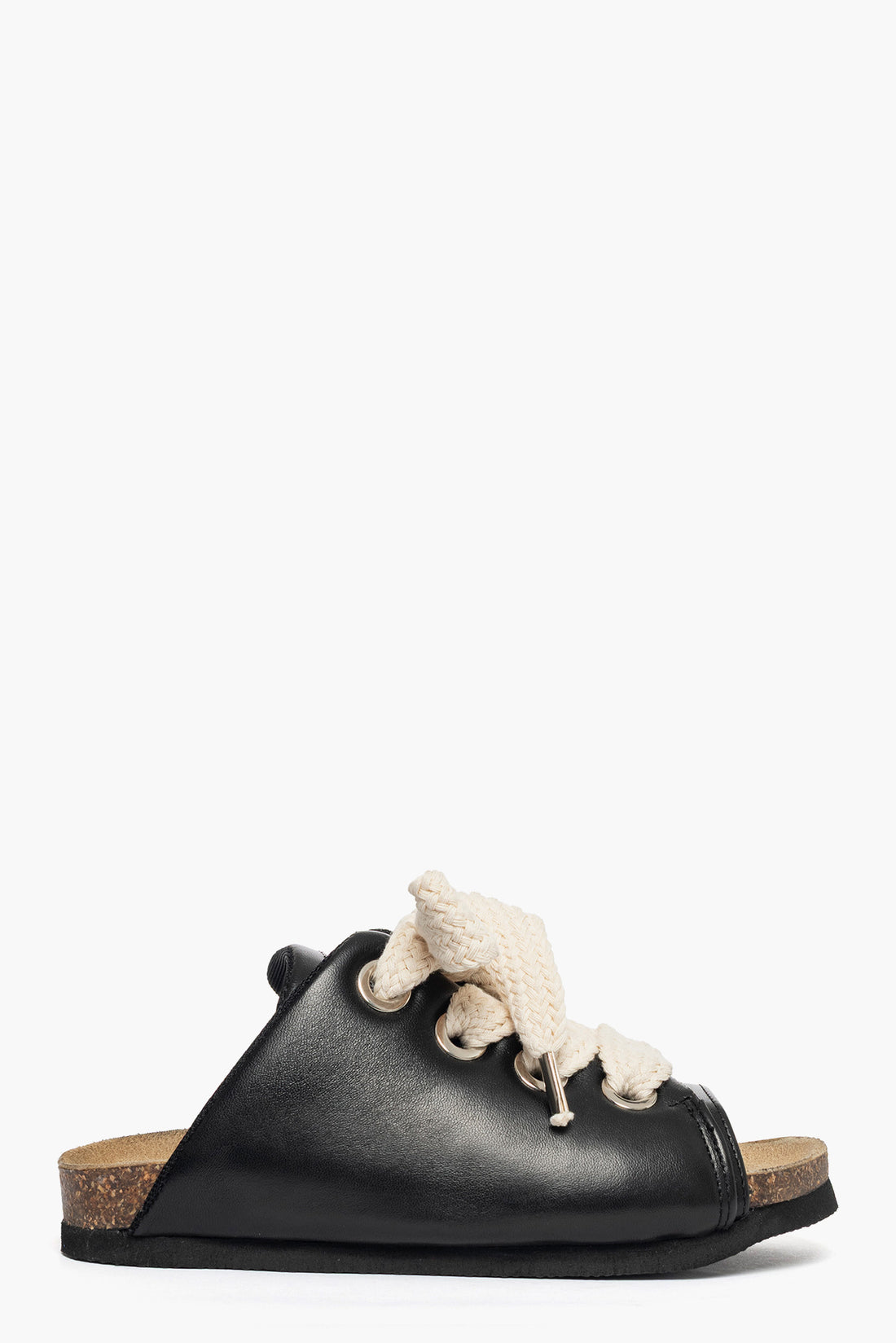 Ciabatta pelle nero con lacci Jammers London 100 Over