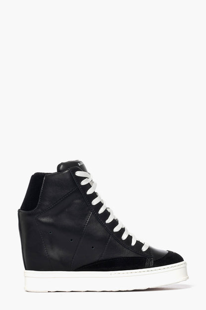 Sneakers con rialzo pelle nero e camoscio nero Uppside 2