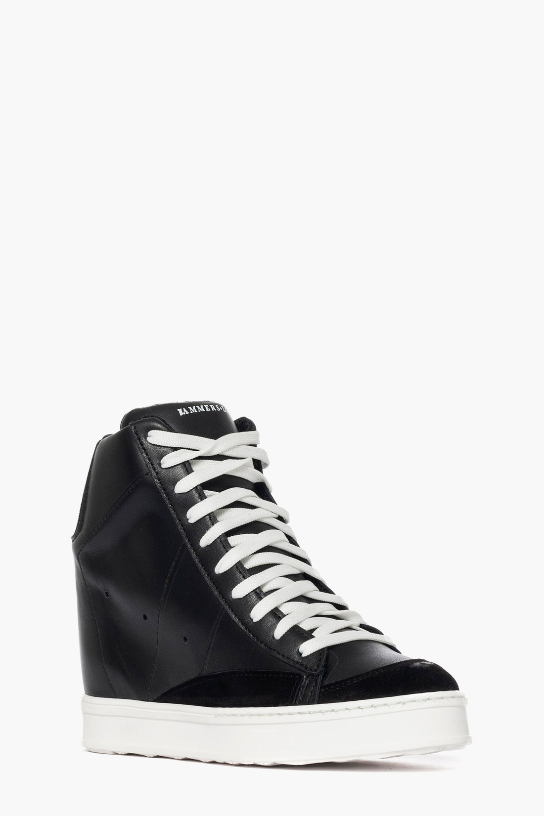 Sneakers con rialzo pelle nero e camoscio nero Uppside 2