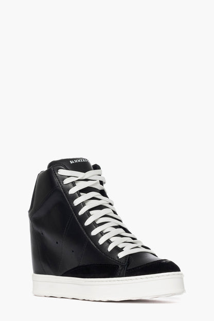Sneakers con rialzo pelle nero e camoscio nero Uppside 2
