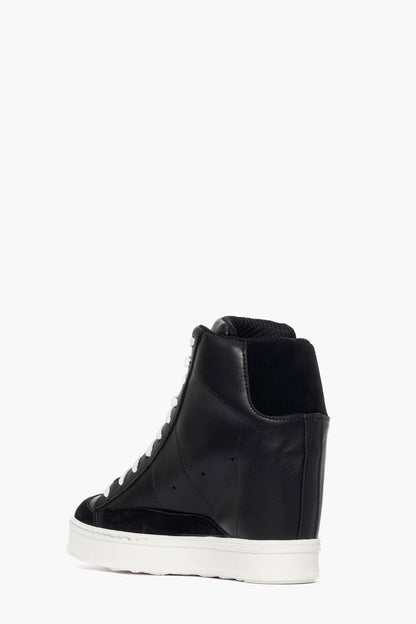 Sneakers con rialzo pelle nero e camoscio nero Uppside 2