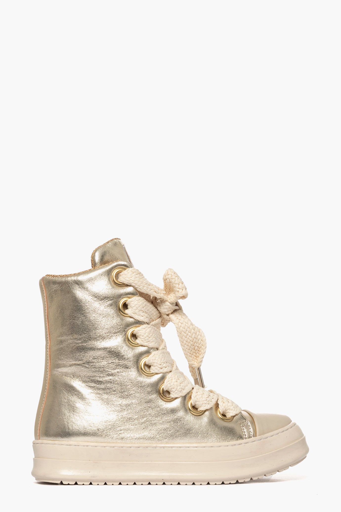 Sneakers Tore Over pelle oro laccio doppio