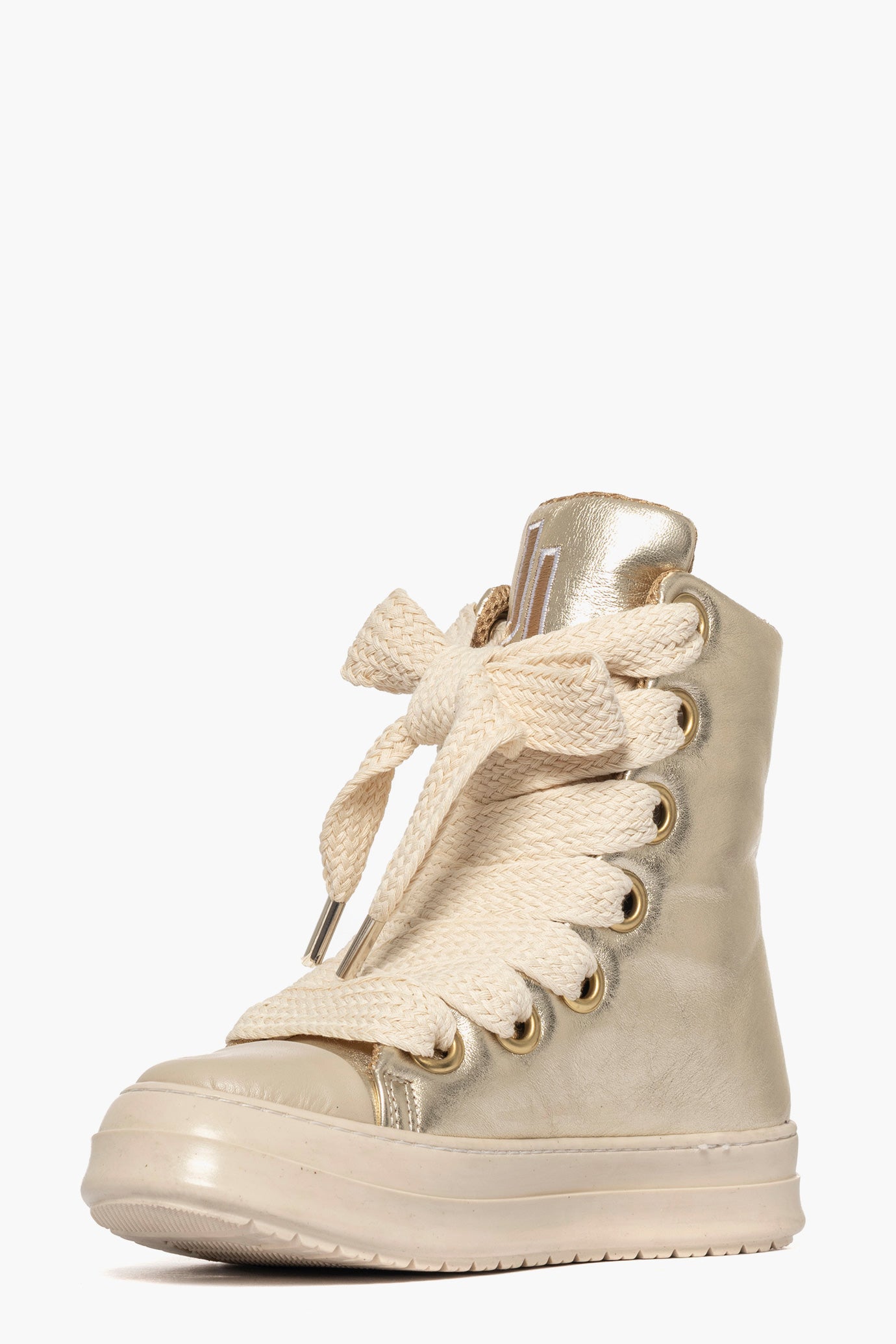 Sneakers Tore Over pelle oro laccio doppio