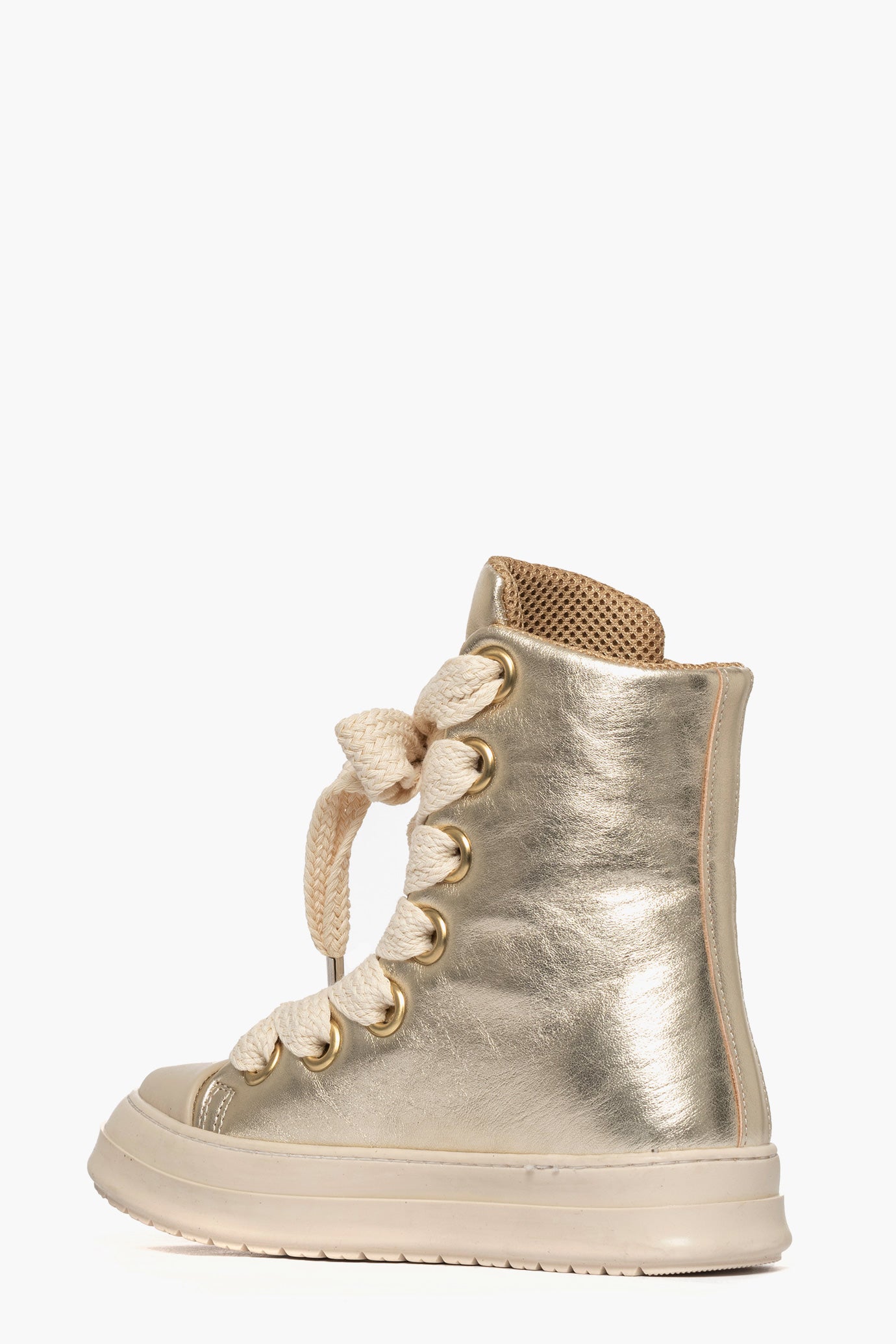 Sneakers Tore Over pelle oro laccio doppio