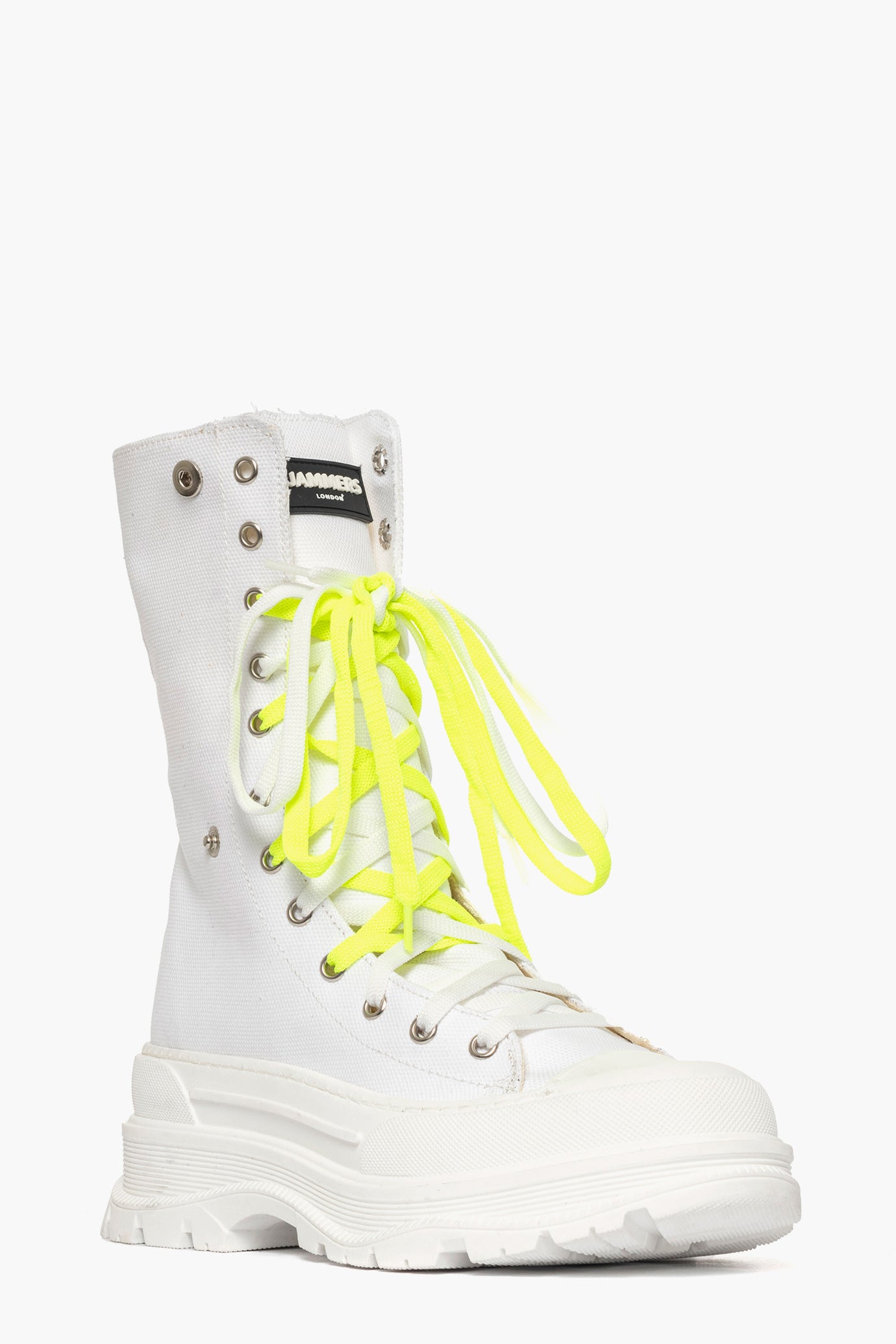 Sneakers denim bianco con clip doppio laccio Leone 9