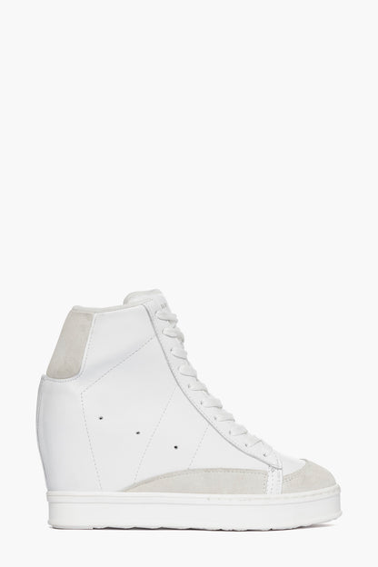 Sneakers con rialzo pelle bianco e camoscio ghiaccio Uppside 2