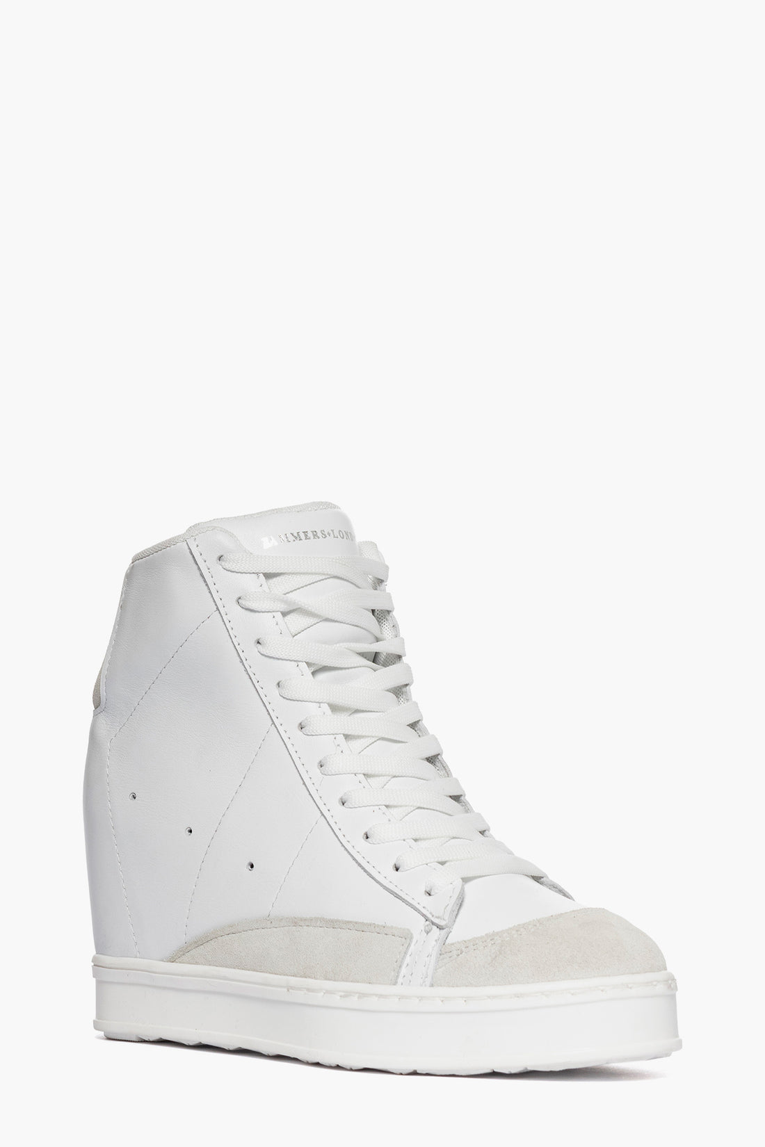 Sneakers con rialzo pelle bianco e camoscio ghiaccio Uppside 2