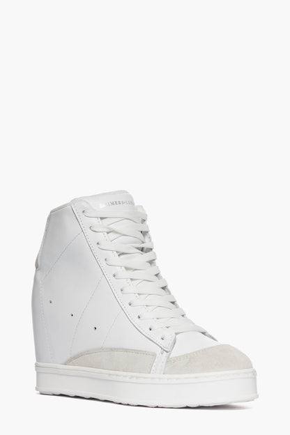 Sneakers con rialzo pelle bianco e camoscio ghiaccio Uppside 2
