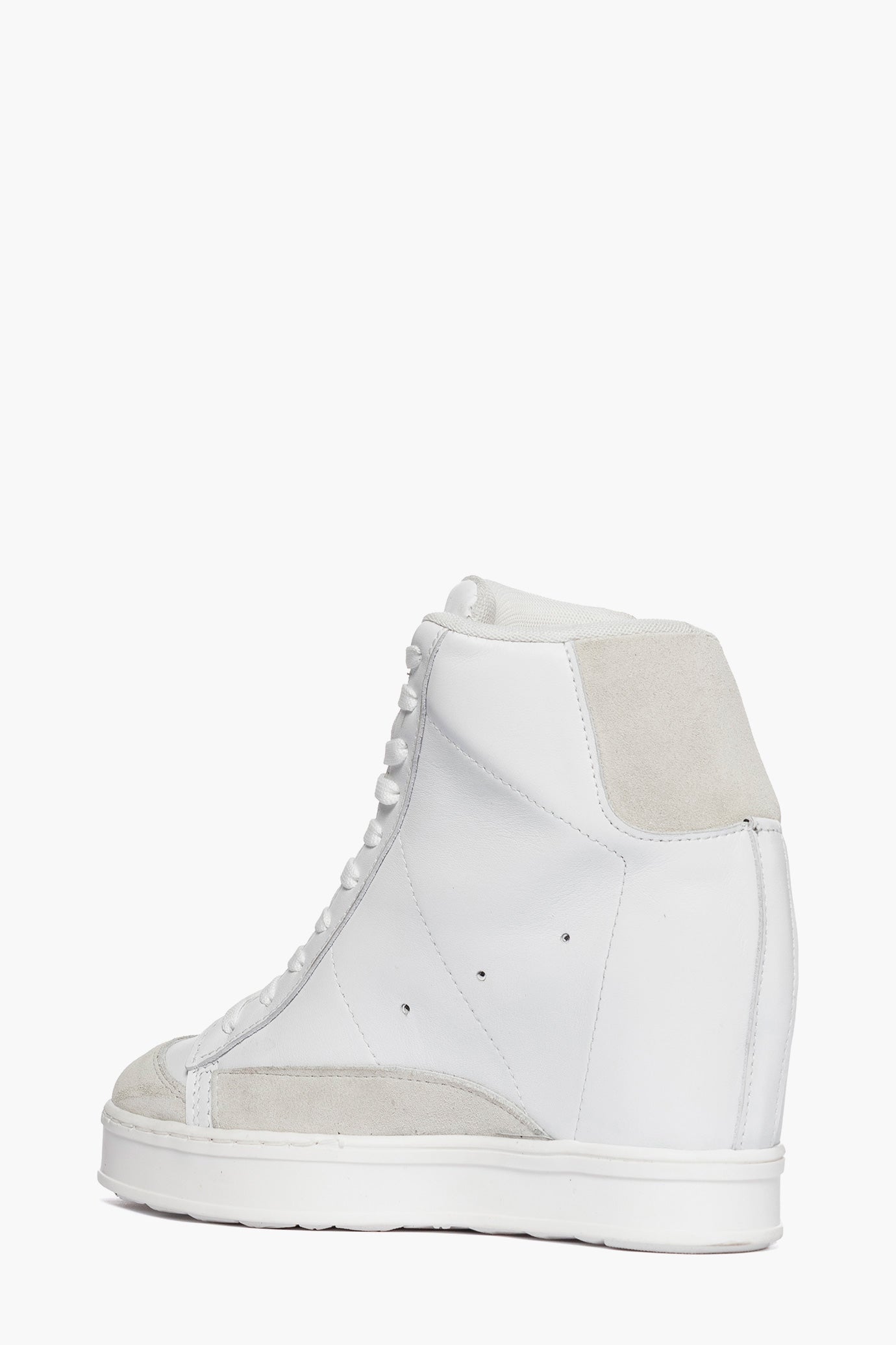 Sneakers con rialzo pelle bianco e camoscio ghiaccio Uppside 2