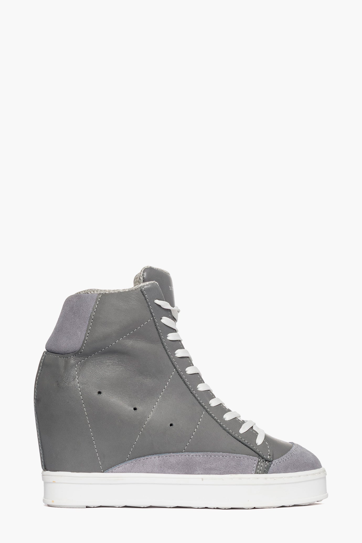 Sneakers con rialzo pelle e camoscio grigio Uppside 2