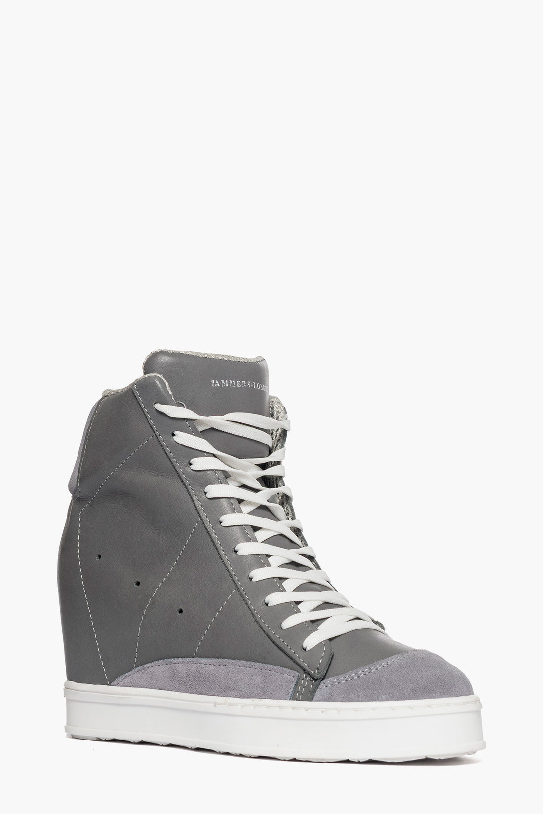 Sneakers con rialzo pelle e camoscio grigio Uppside 2