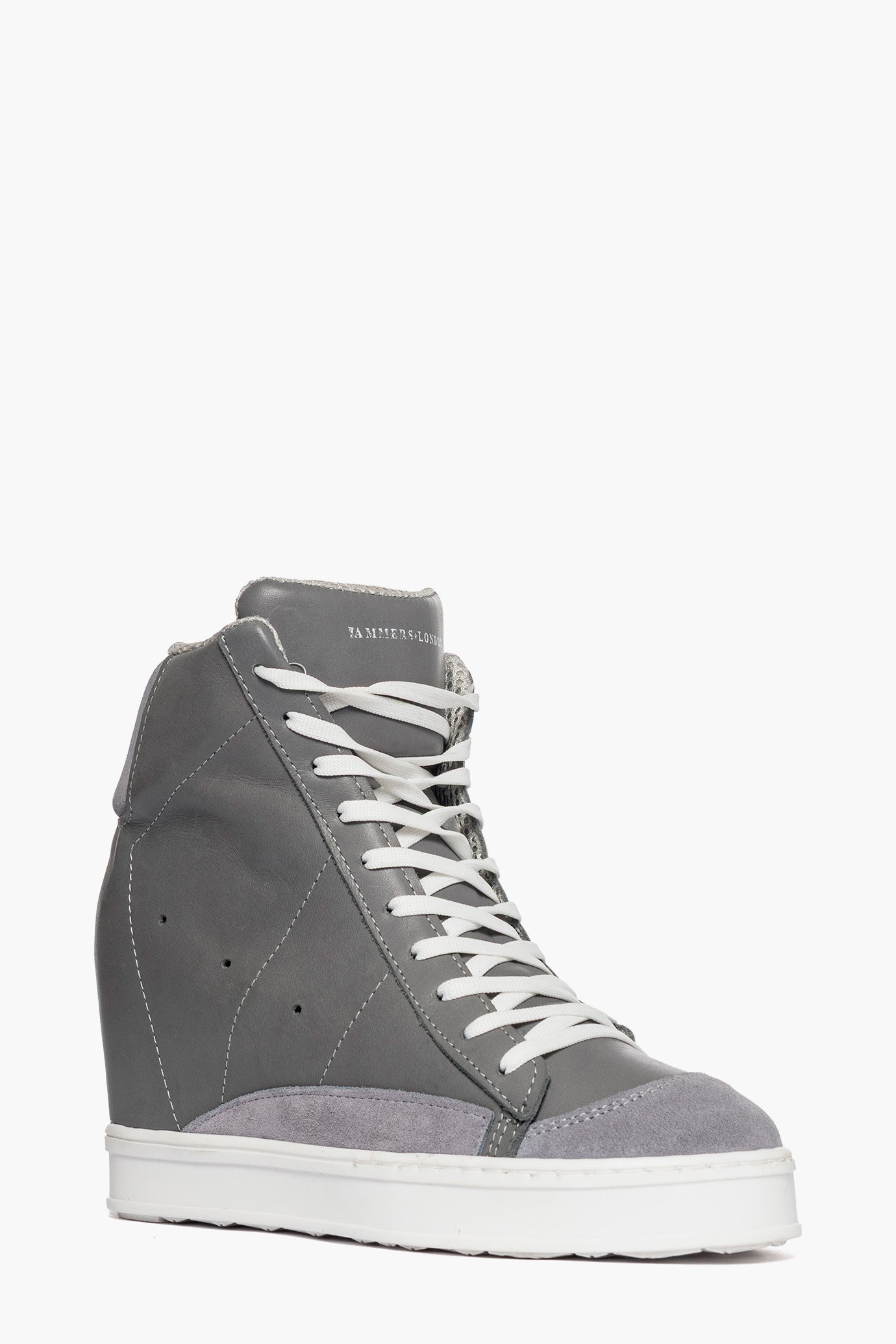 Sneakers con rialzo pelle e camoscio grigio Uppside 2