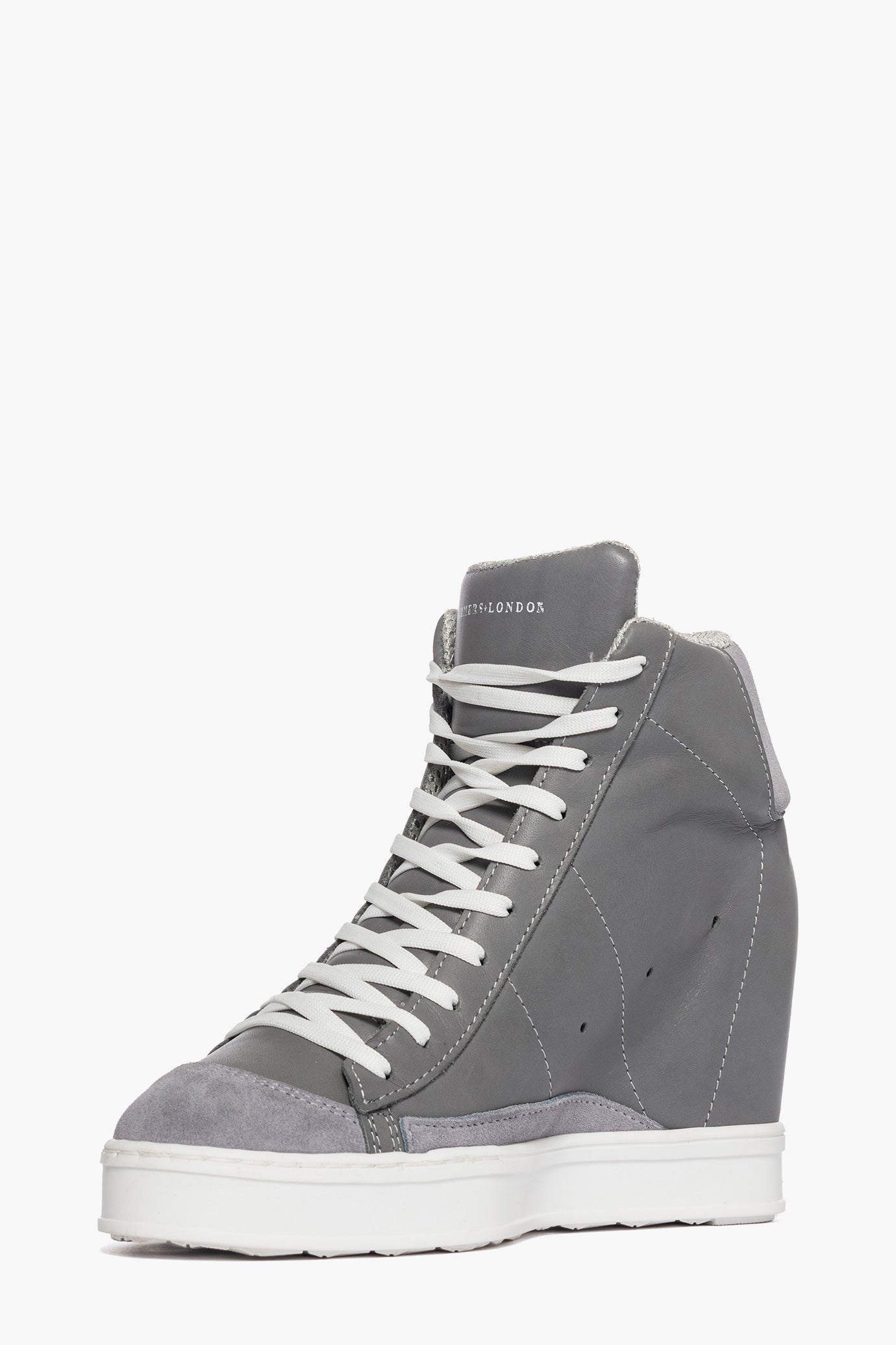 Sneakers con rialzo pelle e camoscio grigio Uppside 2
