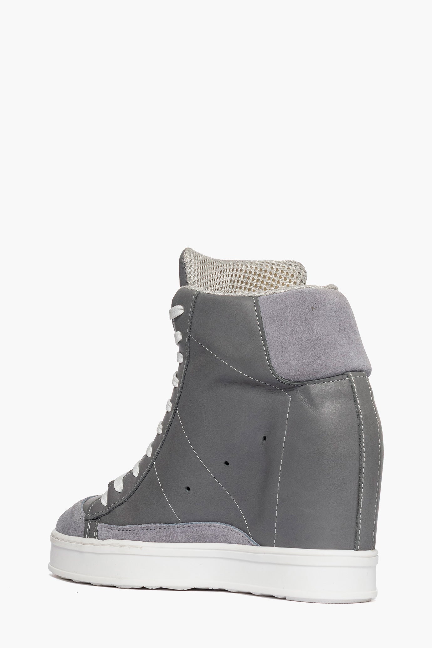 Sneakers con rialzo pelle e camoscio grigio Uppside 2
