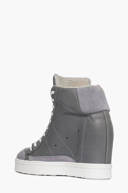 Sneakers con rialzo pelle e camoscio grigio Uppside 2