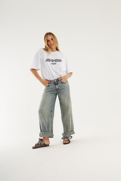 T-shirt cotone bianco nero Basic JL