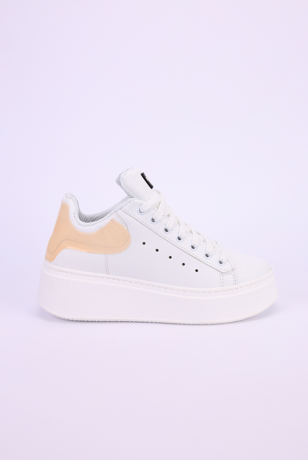 Sneakers pelle bianco e pesca Santiago
