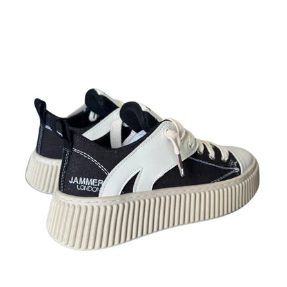 Sneakers Ibiza 1 Sport bicolore canvas nero e pelle bianco