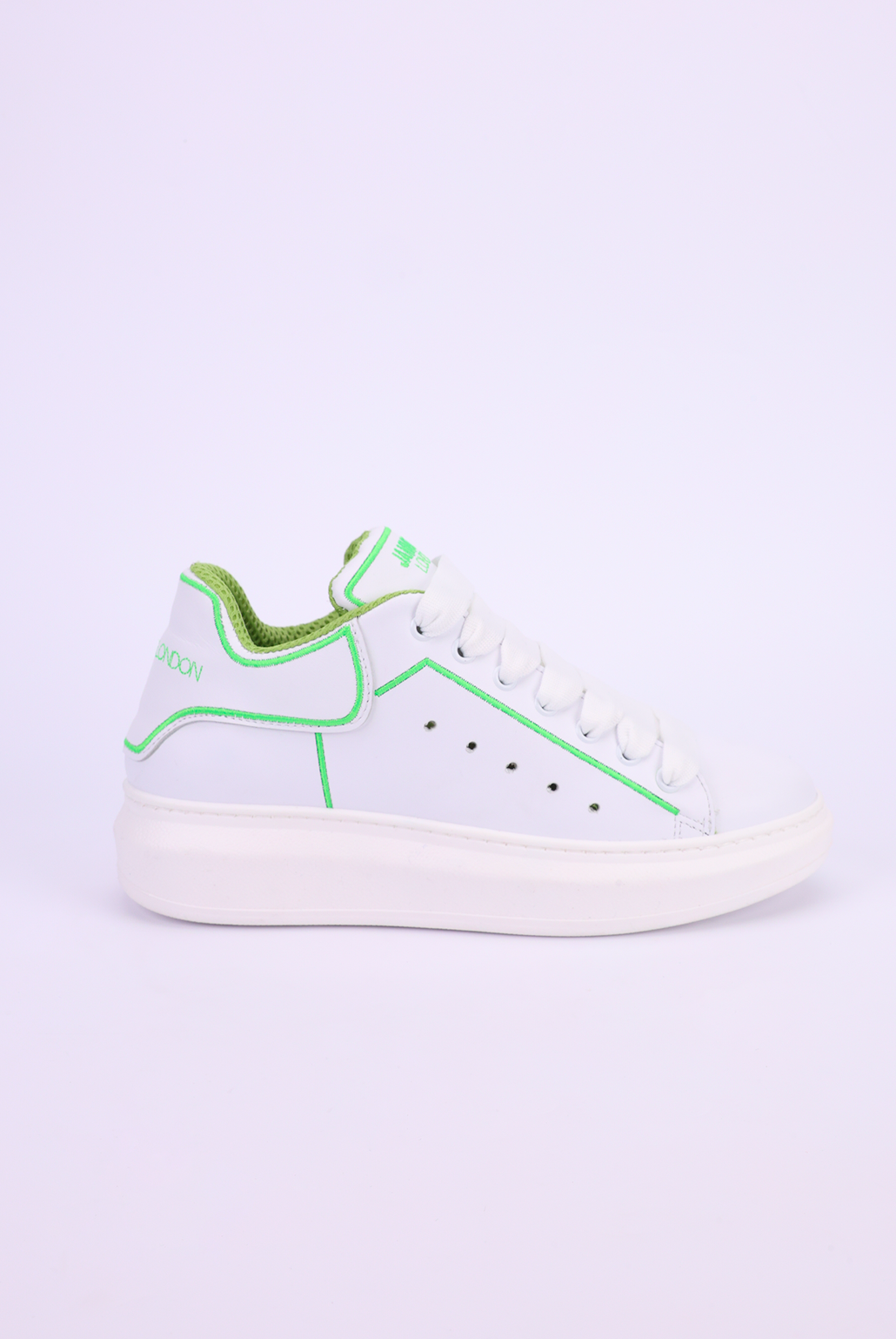 Sneakers pelle bianco riporto verde Lexa Heart