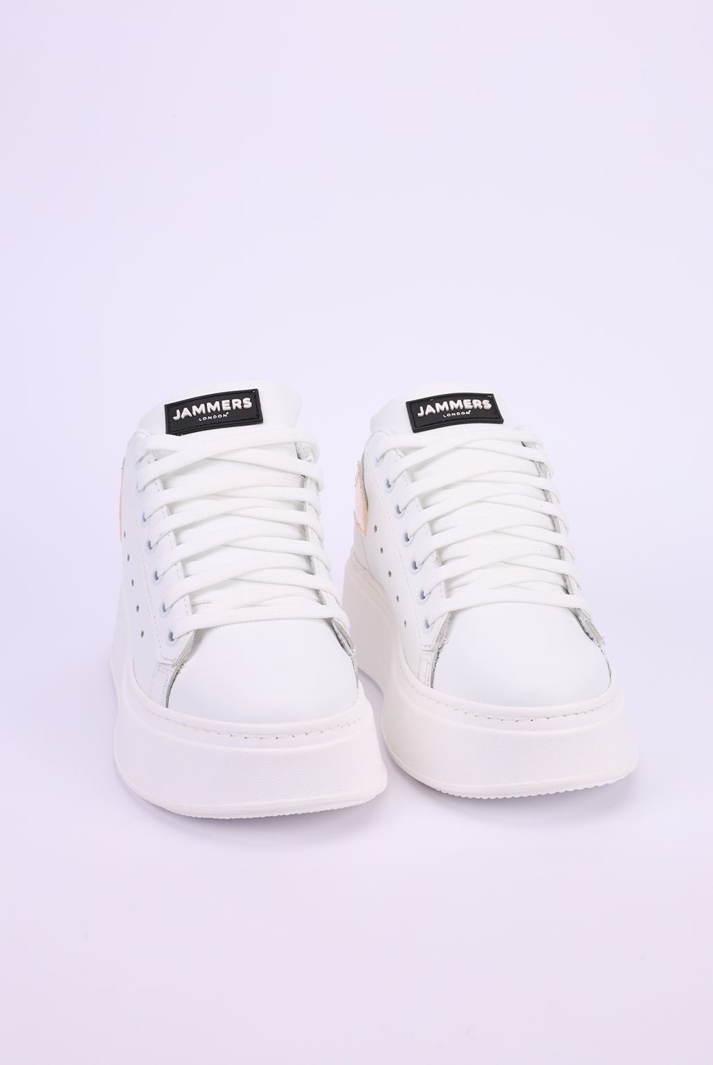 Sneakers pelle bianco e pesca Santiago